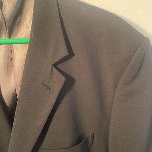 Black Sport Coat with Notch Lapels and Structured Shoulders